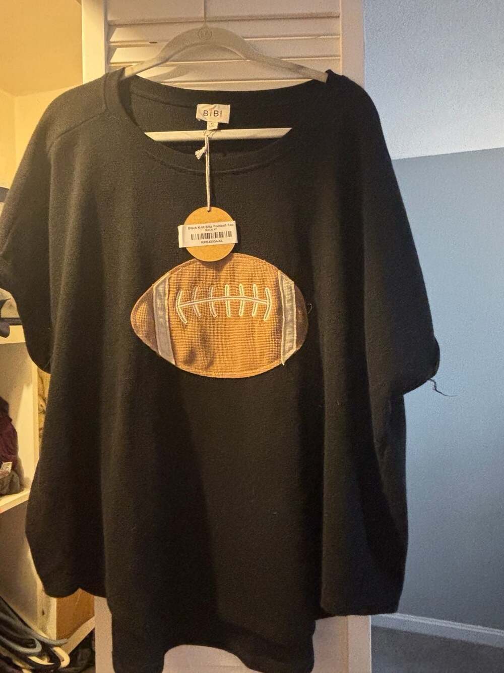 BiBi Black Knit Blitz Football Top